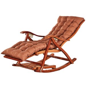 INTHEL Folding Bamboo Rocking Chair With Cushion