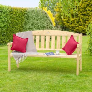 Harrier Wooden Garden Benches Outdoor - Wooden Garden Bench [3 Sizes] | Heavy-Duty Wooden Garden Furniture | Single Seater