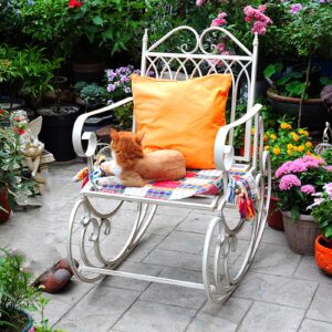 Patio Rocking Chairs with Antique Brown Finish