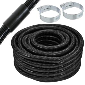 SPARES2GO 15 Metre Pond Hose Corrugated Flexible Garden Marine Tube (15m