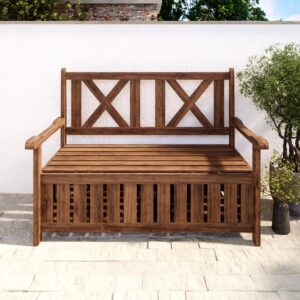 Aspen 2 Seater Wooden Garden Bench With Storage