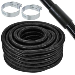 SPARES2GO 10 Metre Pond Hose Corrugated Flexible Garden Marine Tube (10m