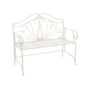 The Fellie Garden Bench Antique 2 Seater Garden Bench Metal Outdoor Indoor Patio Garden Seat Double Seat Garden Chair with Backrest