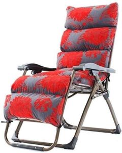 Reclining Chairs Reclining Garden Rocking Chair With Cushions For Heavy People - Folding Rocker Seat Support For Outdoor Patio Deck200kg (Color: Red)