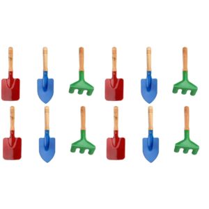 Toyvian 4setspcs Tools Clothes Kids Tool Handle Trowel Transplanting- Digging and Dress Gardening Garden Rake Girl Wood Iron Equipment Children Toys Wooden Or Hand Mini