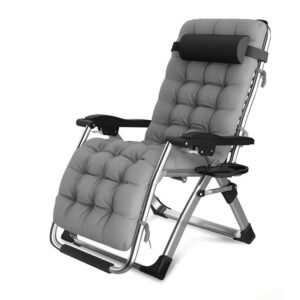 Patio Chairs Reclining Sun Loungers Zero Gravity Chaise Lounges Outdoor Garden Rocking Deck Chair For Beach Camping Supports 200kg (Color : Black) Happy