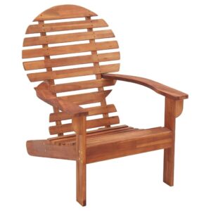 idaXL Solid Acacia Wood Adirondack Chair Weather Resistant Durable Wooden Outdoor Garden Patio Balcony Seating Chairs Seats Furniture