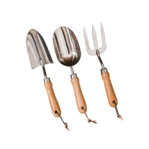 3pcs Garden Shovel Rake Spade Erramientas Bonsai Tools Set Wooden Handle For Flowers Potted Plant Guaranteed to significantly reduce digging efforts