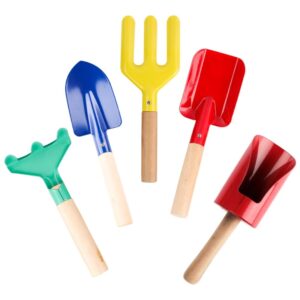 Gohhey Set of 5 Mini Garden Tools Handheld Shovel Spade Rake Gardening Set Garden Tools Kit Plastic Spade for Garden Sand Backyard Summer Childre
