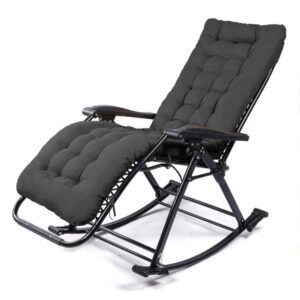Garden Rocking Chair Folding Outdoor Adjustable Rocker Zero Gravity Seat With Cushion Headrest Camping Fishing Patio Deck Supported Weight Max 150kg/330 lbs c2003 (Color : Brown)