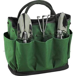 Vilihkc Garden Tote Gardening Tool Storage Bag/Garden Tool Bag with with 8 Pockets Oxford for Indoor Outdoor Garden Plant Tool Set Gardening Tools Organizer Tote Lawn Yard Bag Carrie