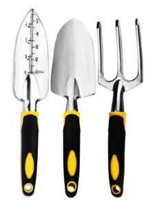 3PCS Garden Tool Set Including Trowel Cultivator Hand Rake Transplant Trowel For Weeding Loosening Soil Digging Transplanting Guaranteed to significantly reduce digging efforts