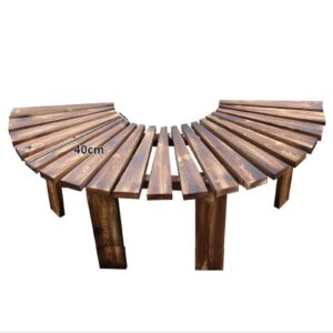 Outdoor courtyard terrace park seat solid wood fan-shaped bench