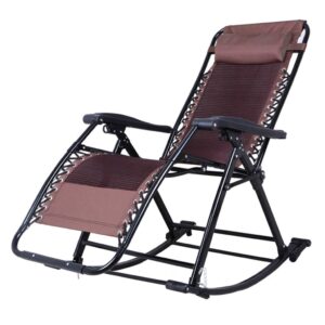 Sun Lounger Zero Gravity Chair Patio Chaise Lounges Folding Reclining Garden Chair Relaxe Rocking Chair with Bold Bracket for Travel/Holiday/Indoor/Outdoor Easy Carrying and Storage