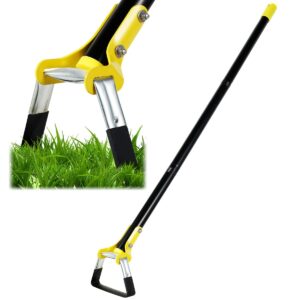 47 Inch Stainless Steel Action Hoe for Weeding Stirrup Hoe Tools for Garden Hula-Ho with Scuffle Loop Hoe Gardening Weeder Cultivator