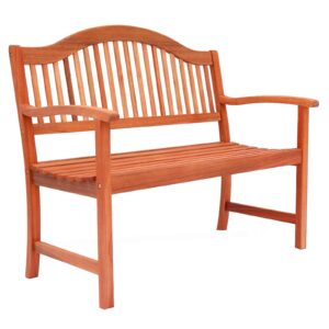 Azuma Wooden Bench Garden Seat Natural Hardwood Outdoor Furniture Traditional Rustic 2 Sea
