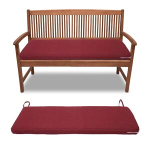 Garden Bench Cushion Pad 120x42cm Outdoor Bench Seat Pad Water Resistant Soft Comfortable Patio Furniture Pad for Garden Patio Lawn Bench Swing (Red)