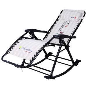 WXF Outdoor Deck Chairs Foldable Garden Rocking Chair Zero Gravity Chaise Lounges Beach Camping Home Lounge Portable Chai