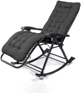 JYHZ Zero Gravity Chair Beach Chairs Folding Reclining Garden Rocking Chair for Beach Patio Garden Camping Outdoor