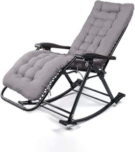 JYHZ Zero Gravity Chair Beach Chairs Folding Reclining Garden Rocking Chair for Beach Patio Garden Camping Outdoor