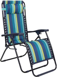 Yhmabc Reclining Garden Sun Lounger Chair – Adjustable Padded Head Cushion