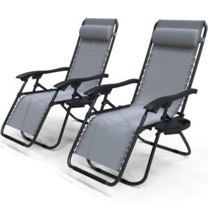 VOUNOT Set of 2 Zero Gravity Sun Loungers