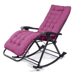 Garden Rocking Chair Folding Outdoor Adjustable Rocker Zero Gravity Seat With Cushion Headrest Camping Fishing Patio Deck Supported Weight Max 150kg/330 lbs c2003 (Color : Brown)