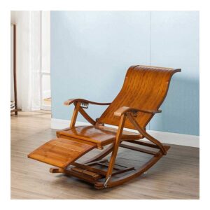 Outdoor Folding Chaise Lounge Chair Garden Rocking Chair Relax Chair Recliner Outdoor Resting Deck Chair Headrest Patio Chair Scalable Footrest Rocking Chair for Beach Yard Lawn Chaise (Style d)