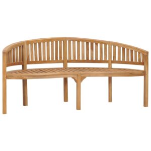 Goliraya Banana Bench Garden Bench Park Bench Patio Bench Weather Resistance Outdoor Seat for Outdoor Garden Patio 180 cm Solid Teak Wood