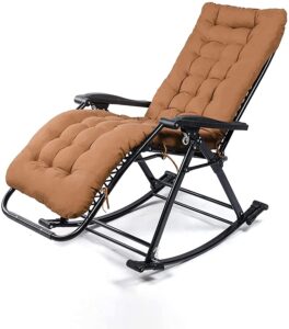 JYHZ Zero Gravity Chair Beach Chairs Folding Reclining Garden Rocking Chair for Beach Patio Garden Camping Outdoor