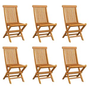 Winntii Folding Garden Chairs 6 pcs Solid Teak Wood