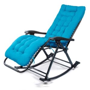 Garden Rocking Chair Folding Outdoor Adjustable Rocker Zero Gravity Seat With Cushion Headrest Camping Fishing Patio Deck Supported Weight Max 150kg/330 lbs c2003 (Color : Brown)