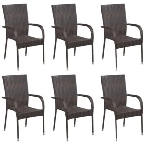 Ksodgun Stackable garden chairs 6 pieces. High-back