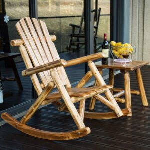 LUYIYI Outdoor Furniture Rocking Chair Wooden Antique American Country Style Adult Garden Rocking Chair Armchair (Color : B)
