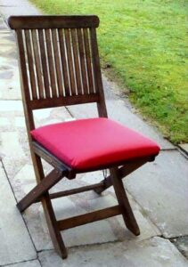 Zippy Waterproof Dining Chair Cushion - Garden Furniture - Plain Red - (TWIN PACK) 41cms x 41cms