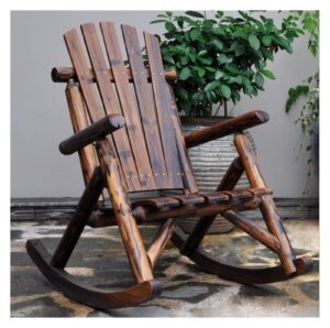 LUYIYI Outdoor Furniture Rocking Chair Wooden Antique American Country Style Adult Garden Rocking Chair Armchair (Color : A)
