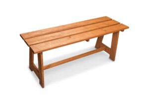 ADGO Simple wooden garden and house bench without backrest 119 x 37 cm brown varnished impregnated classic comfort and minimalism in front of and in your home.