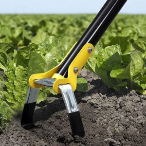 SDYGDB Garden Hoe Tool 2/2.4M Stainless Steel Sharp Stirrup Loop Hoe Ergonomic Long Handle Adjustable Weeding Tool for Backyard Courtyard Vegetable Farm Planting(5th section 2M)