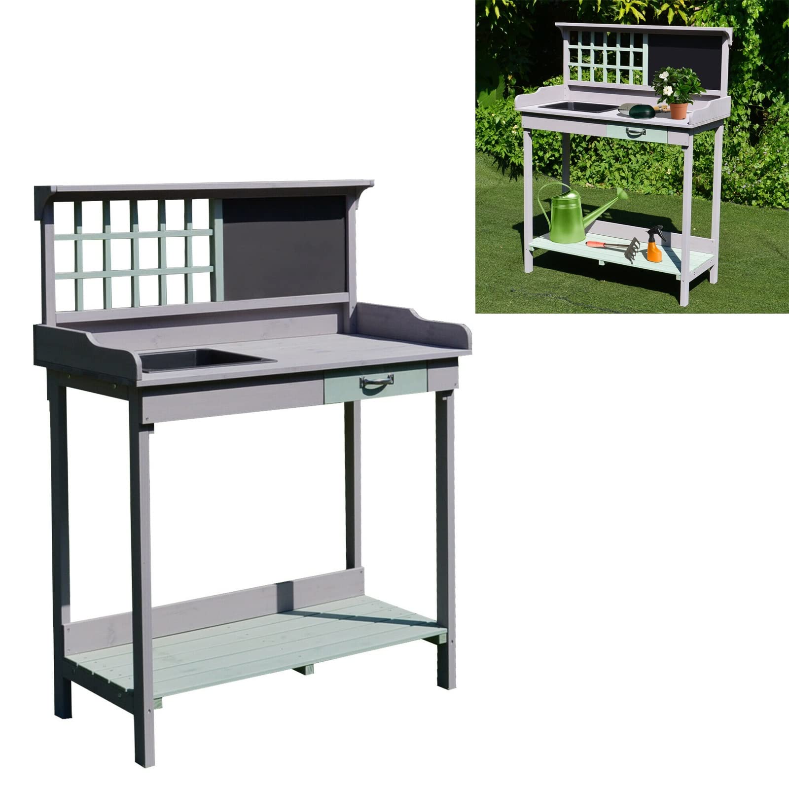 HLJMAQ Outdoor Garden Potting Table