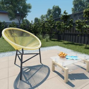 Goliraya Garden Acapulco Chair String Moon Chair Circular Loungers Bird's Nest Style Garden Chair Garden Furniture for Outdoor Indoor Poly Rattan Green Beige