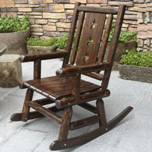 LUYIYI Outdoor Furniture Rocking Chair Wooden Antique American Country Style Adult Garden Rocking Chair Armchair (Color : C)