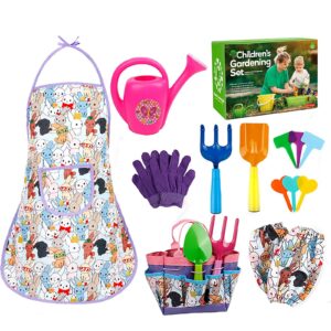 secruk Kids Gardening Tool Set Colorful Children Garden Tools Fun STEM Toys Includes Watering Can