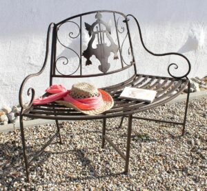 DanDiBo Bench JD130838 made from metal Garden bench Seat Tree bench 2-Seater 116 cm Round bench