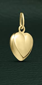 Gold Puff Heart Pendant