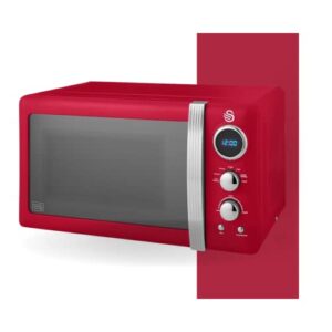 Swan Retro LED Digital Microwave Red