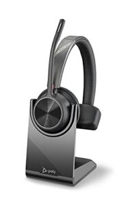 Poly - Voyager 4310 UC Wireless Headset + Charge Stand (Plantronics) - Single-Ear Headset w/ Mic - Connect to PC/Mac via USB-A Bluetooth Adapter