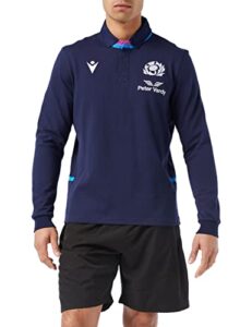 Macron Men's Scotland Rugby 2021/22 Long Sleeve Home Cotton Replica Shirt Scotland Rugby 2021/22 Long Sleeve Home Cotton Replica Shi
