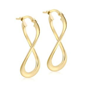 Carissima Gold Women's Yellow Gold 16 x 32 mm Figure 8 Twist Creole Earrings