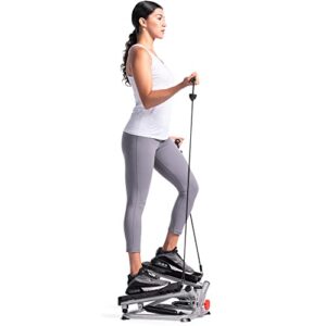 Sunny Health & Fitness Twist Stepper Machine with Resistance Bands