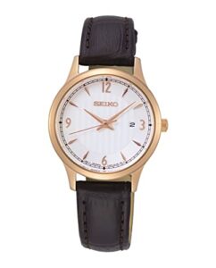 Seiko neo Classic Womens Analogue Quartz Watch with Leather Bracelet SXDG98P1